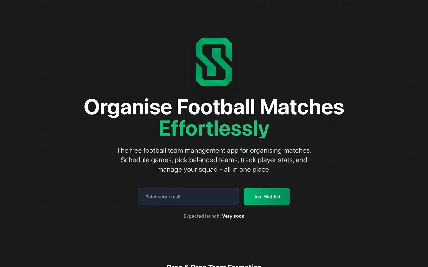 Squaded — website for the football organiser app